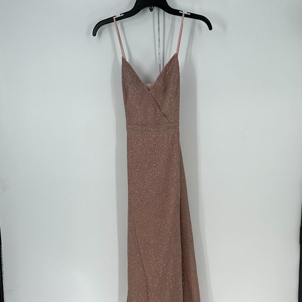 Women's Lulus Truly Dazzling Mauve Multi Glitter Sleeveless Gown XL
